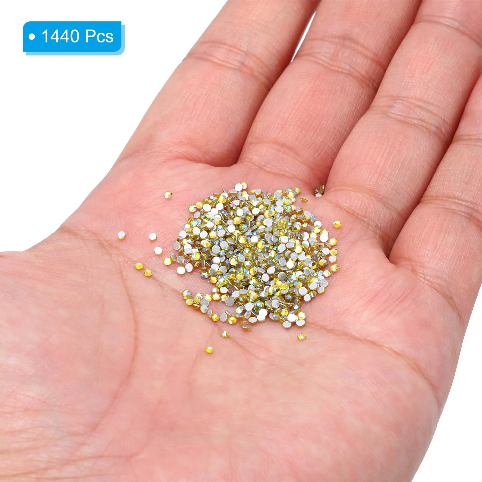 Стразы Стекло SS4 AB Желтый, 1440 шт, фото №4