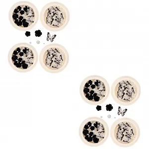 Коробки FRCOLOR с подвесками для ногтей с черными стразами, жемчужными драгоценностями и цветами для творческого дизайна ногтей и проектов - Фото 1