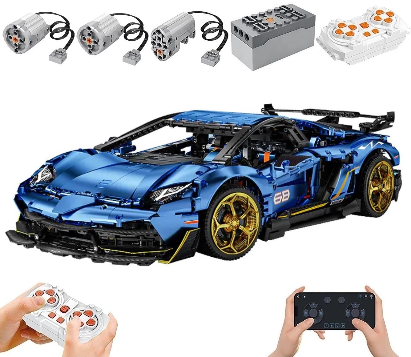 Конструктор Technic Car Lambor Aventador SVJ 63 С двигателем Набор 1:8 Модель большая 3811 деталей MOC совместимый с Lamborghini, фото №1