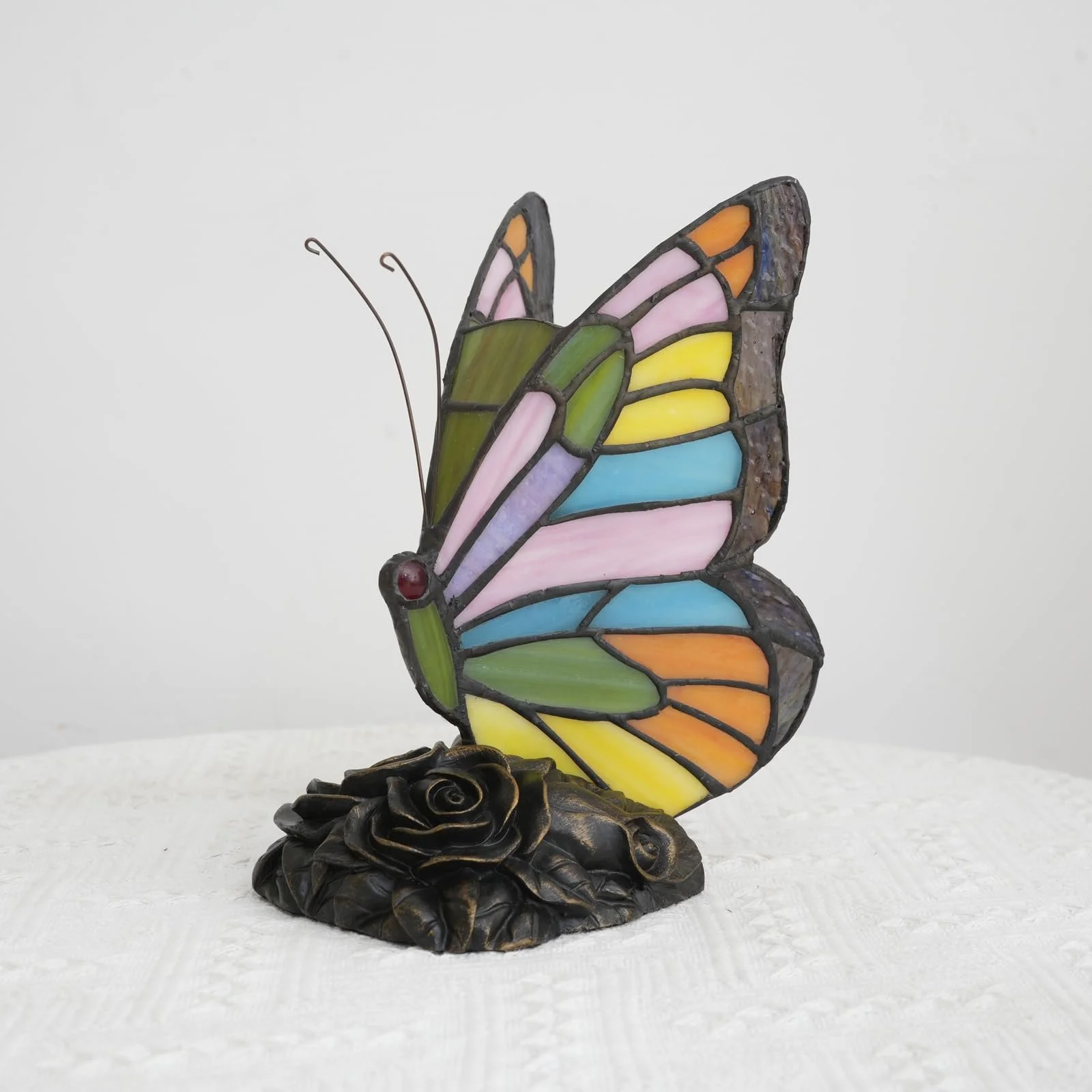 Настільна лампа Tiffany Style Butterfly Кольорове вітражне скло Різнокольоровий, фото №8