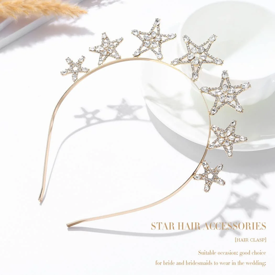 Обруч для волосся Yean Star, прикрашений стразами, кришталевий, фото №3