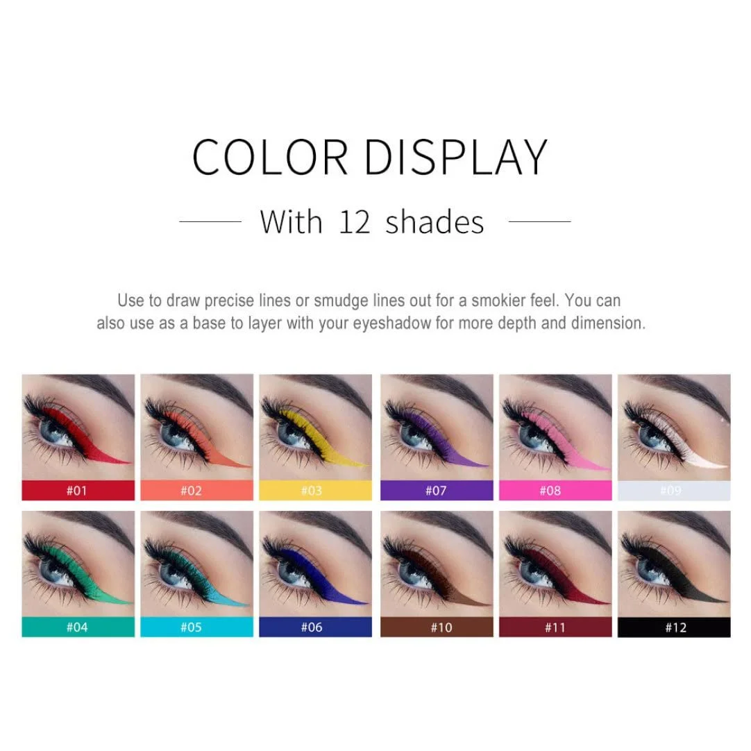 Набір підводок для очей Colourful Матові Водостійкі Гелеві, фото №2