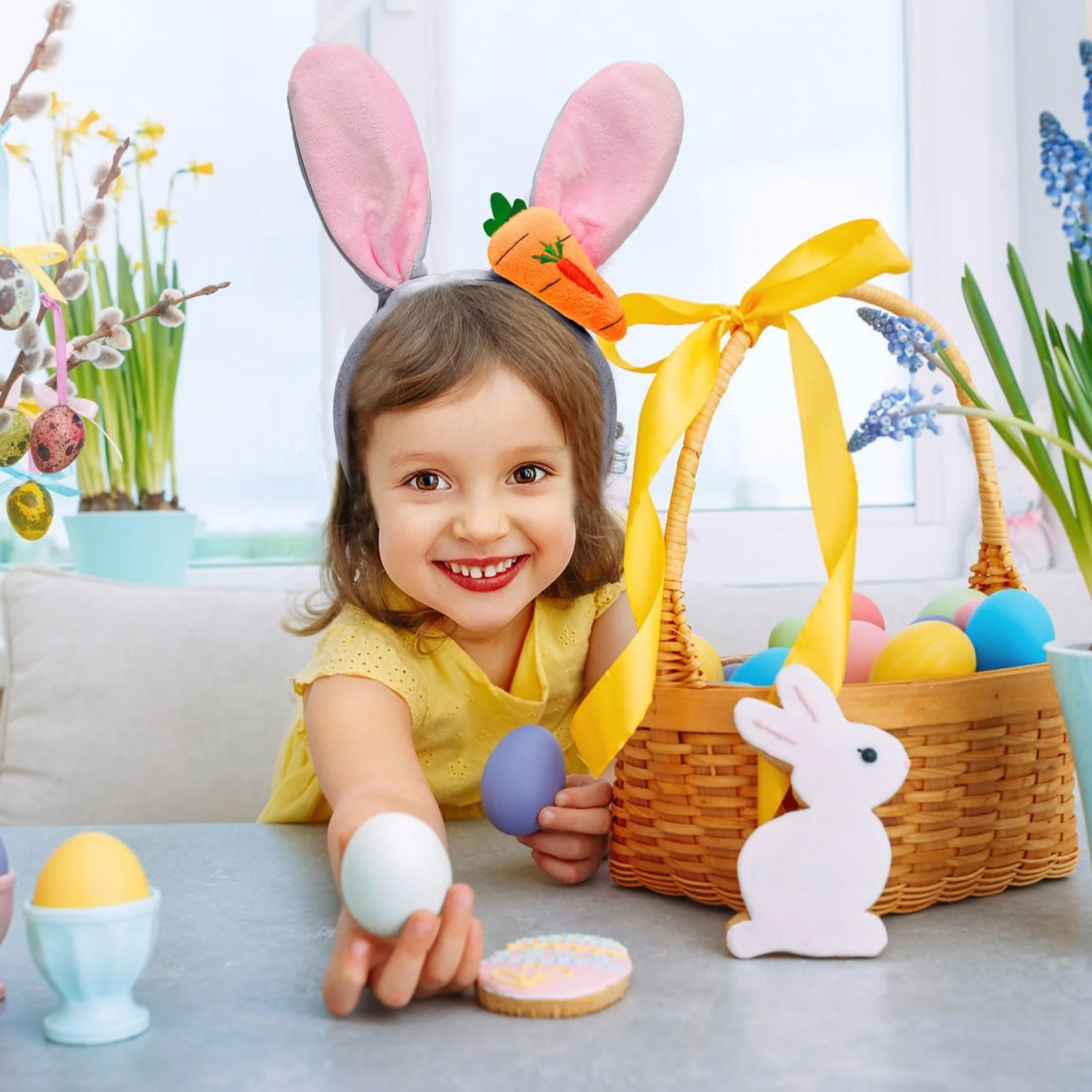 Набір з 2 Великодніх обручів з кролячими вушками, Плюшевий, фото №6 Набір з 2 Великодніх обручів з кролячими вушками, Плюшевий, фото №6