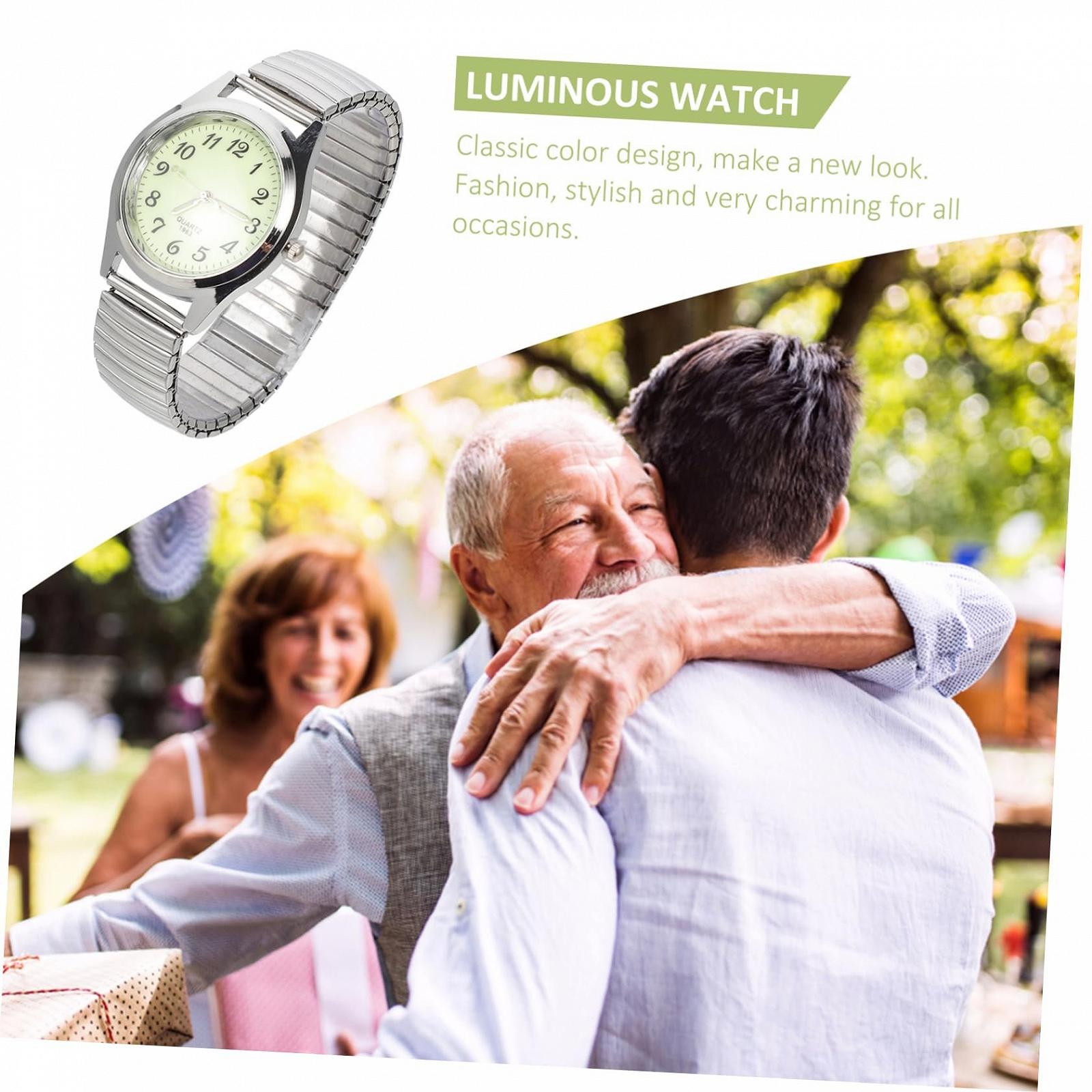 Цифровые часы PartyKindom Casual для пожилых людей с эластичным ремешком. Стильные часы для мужчин и женщин. Легко читать, фото №6