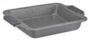 Форма для запекания 18053 с силиконовыми ручками 27 x 22,5 x 5 см с керамическим покрытием Серая мраморная - Фото 1