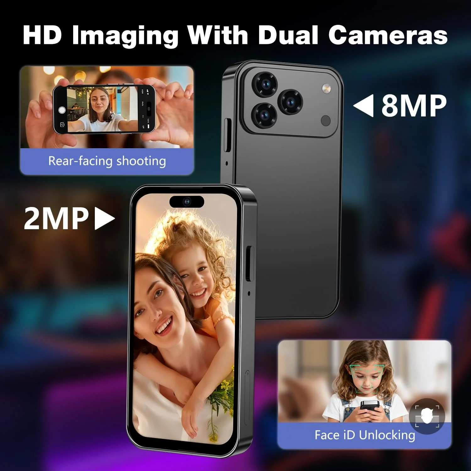 Міні-смартфон 4.0 дюйма HD 3GB+32GB 4G Dual SIM Black, фото №5