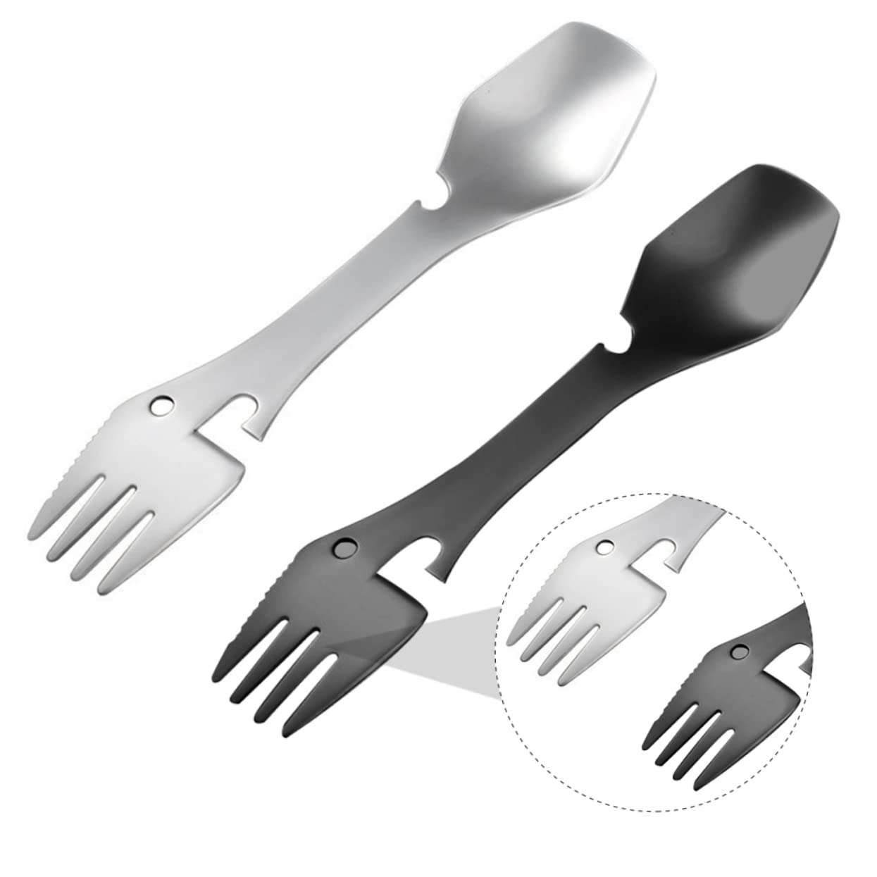 Ложки Abaodam Спорки для походів з нержавіючої сталі набор 6 шт., фото №6 Ложки Abaodam Спорки для походів з нержавіючої сталі набор 6 шт., фото №6