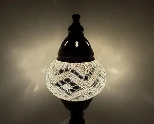 Настільна лампа Samarkand Lights Mosaic Table Lamp S Oriental Silver synthetic.ua - Фото 1