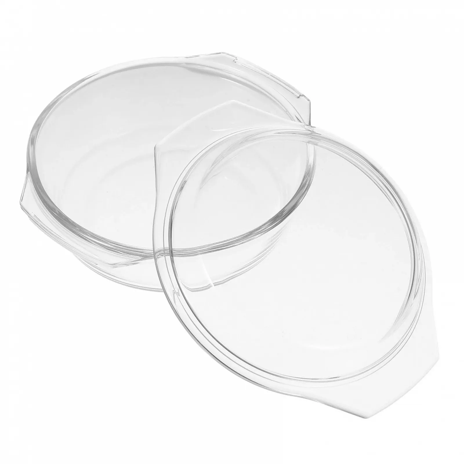 Кастрюля для запекания стеклянная круглая с крышкой жаропрочная, фото №1