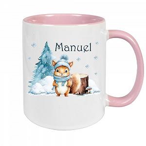 Керамічна чашка з іменем на замовлення Різдво Білка #1 дитяча чашка - Фото 1