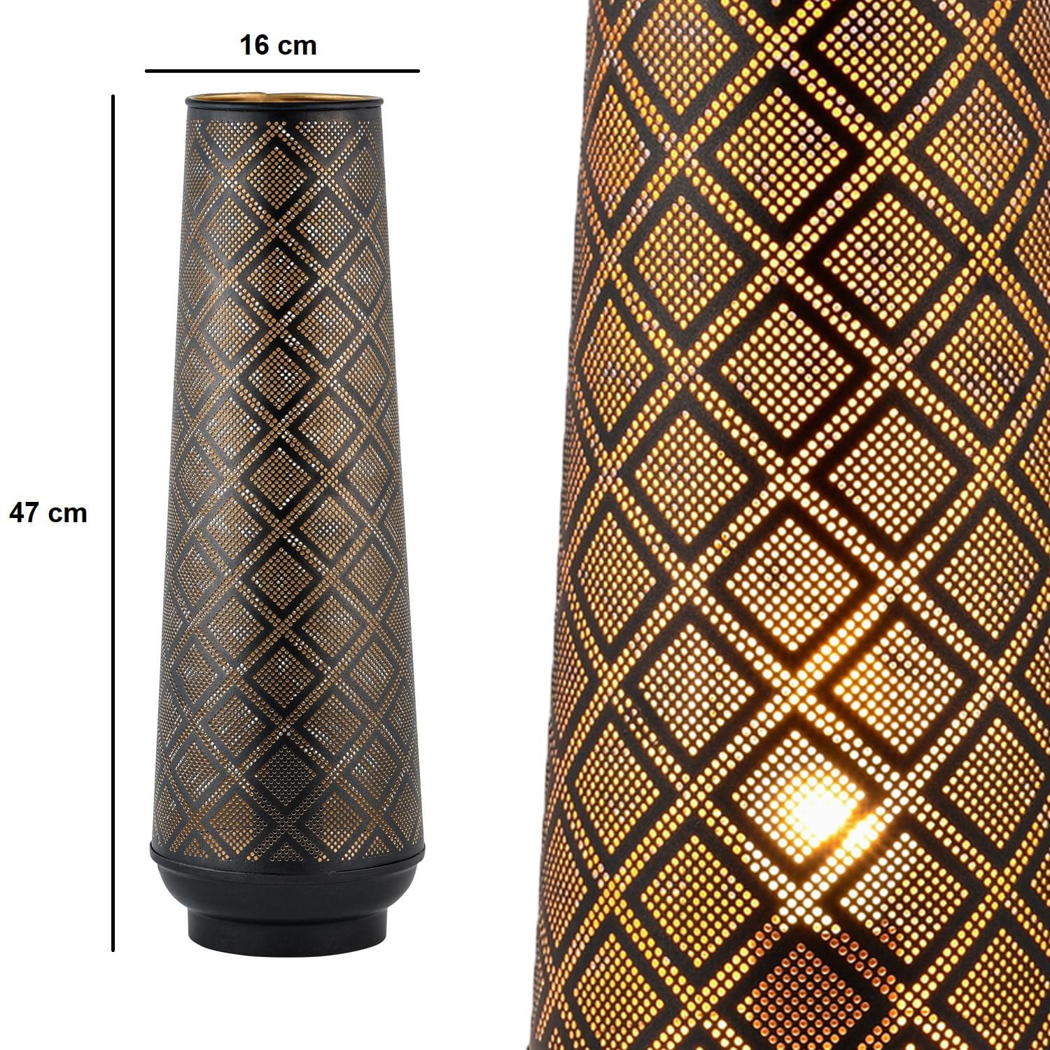 Настільна лампа Marrakech Qantas 47 см металева E27 Чорно-золота, фото №7