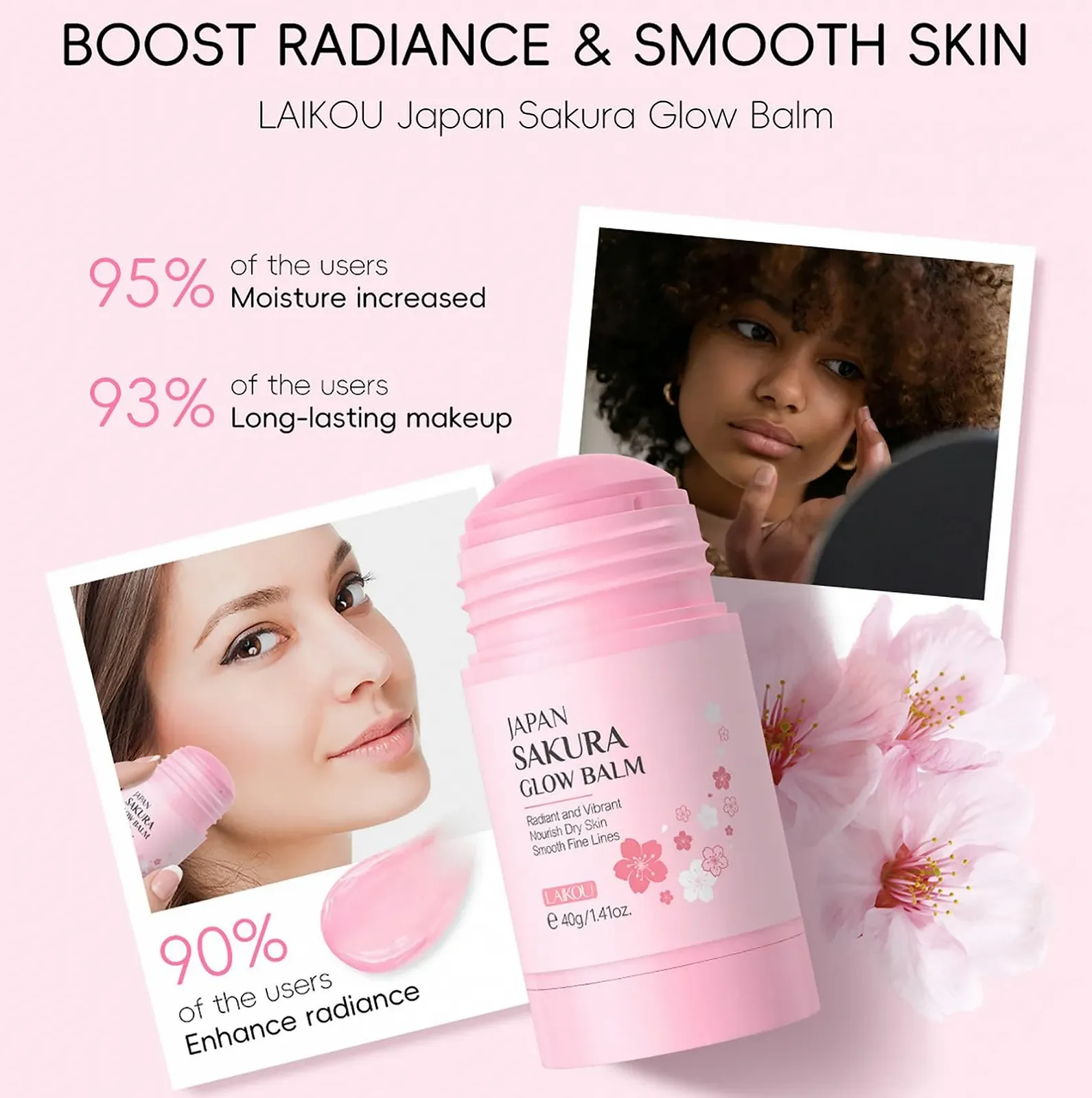 Лосьйон-стік для тіла Sakura Non Greasy Cherry Blossom Зволожуючий, фото №4