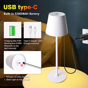 Настільна лампа LED акумуляторна бездротова з димуванням 2700 К - 6000 К USB IP54 Біла synthetic.ua - Фото 1