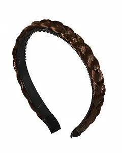 Обруч для волос Костюмный Женский Плетеный Коричневый - Фото 1
