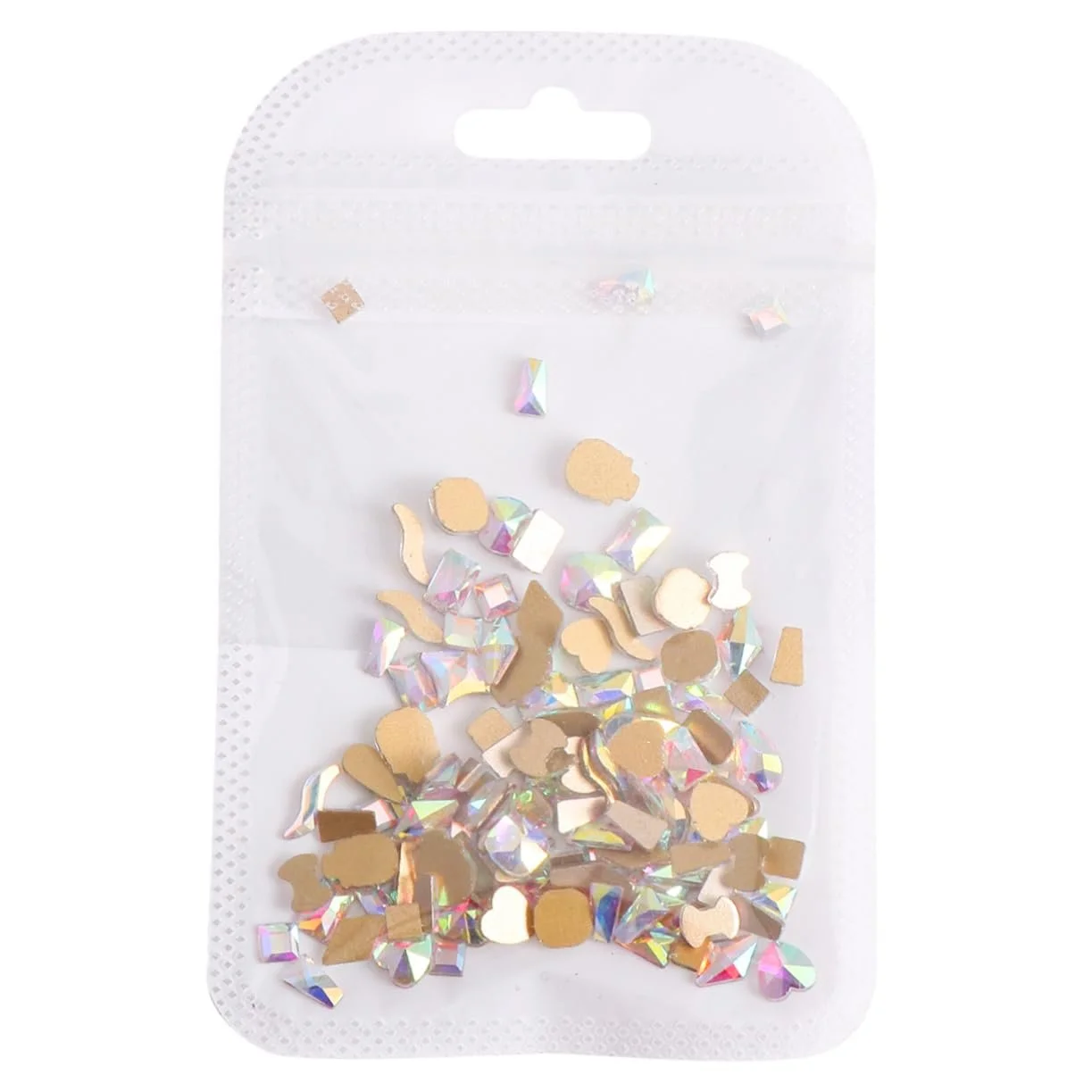 Стрази Плоскі Зміна Кольору 100 шт. змішані форми, аксесуари блискучі скляні шарми для манікюру та творчих прикрас, фото №3