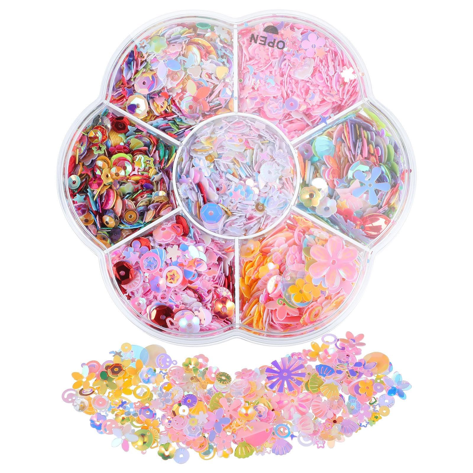 Блестки Рассыпчатые для рукоделия Плоские блестки с ярким светоотражением Разноцветные ювелирные бусинки для шитья Вышивка DIY Одежда Ногтевой дизайн, фото №1