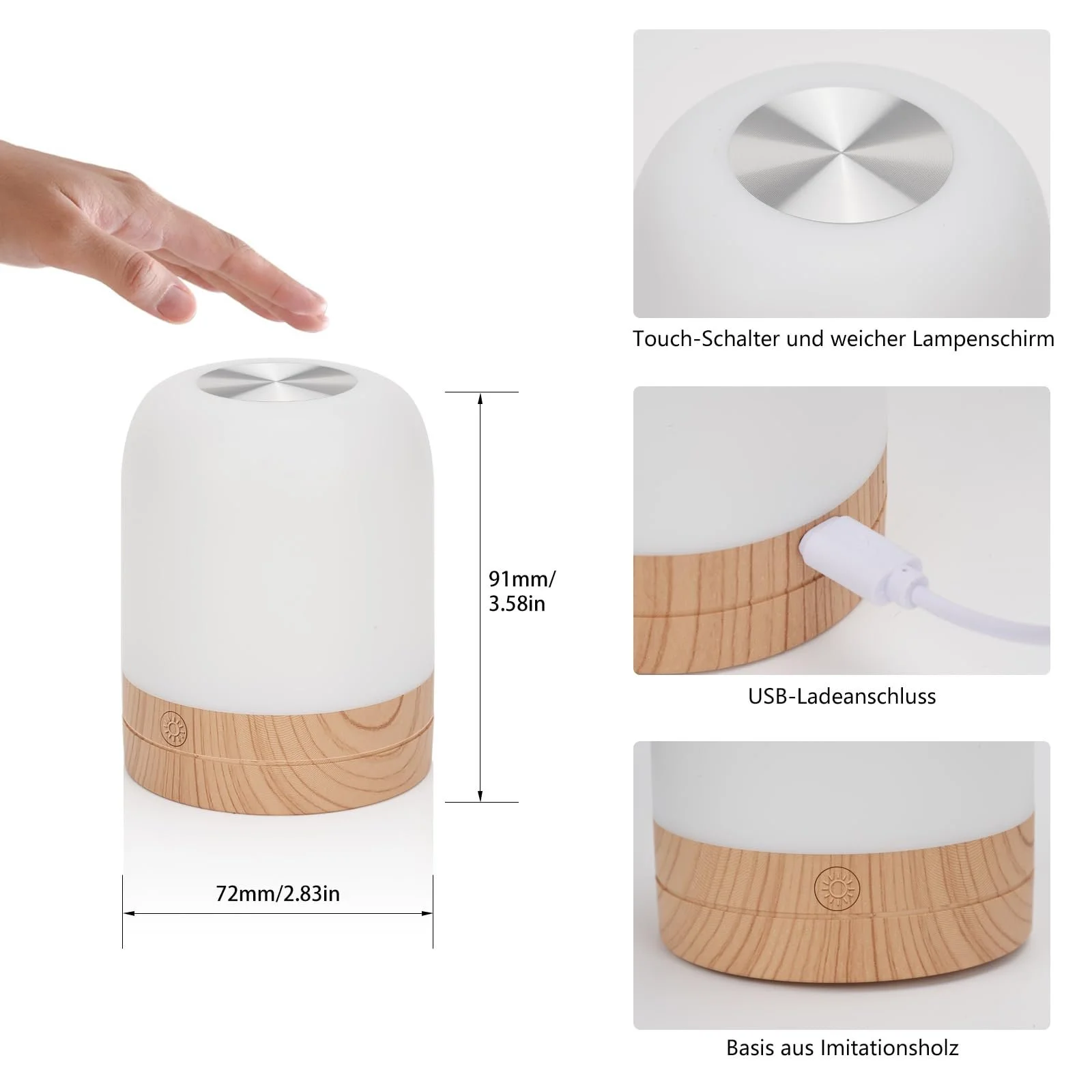Настільна лампа Adamyee LED RGB Battery Memory Timing, фото №7