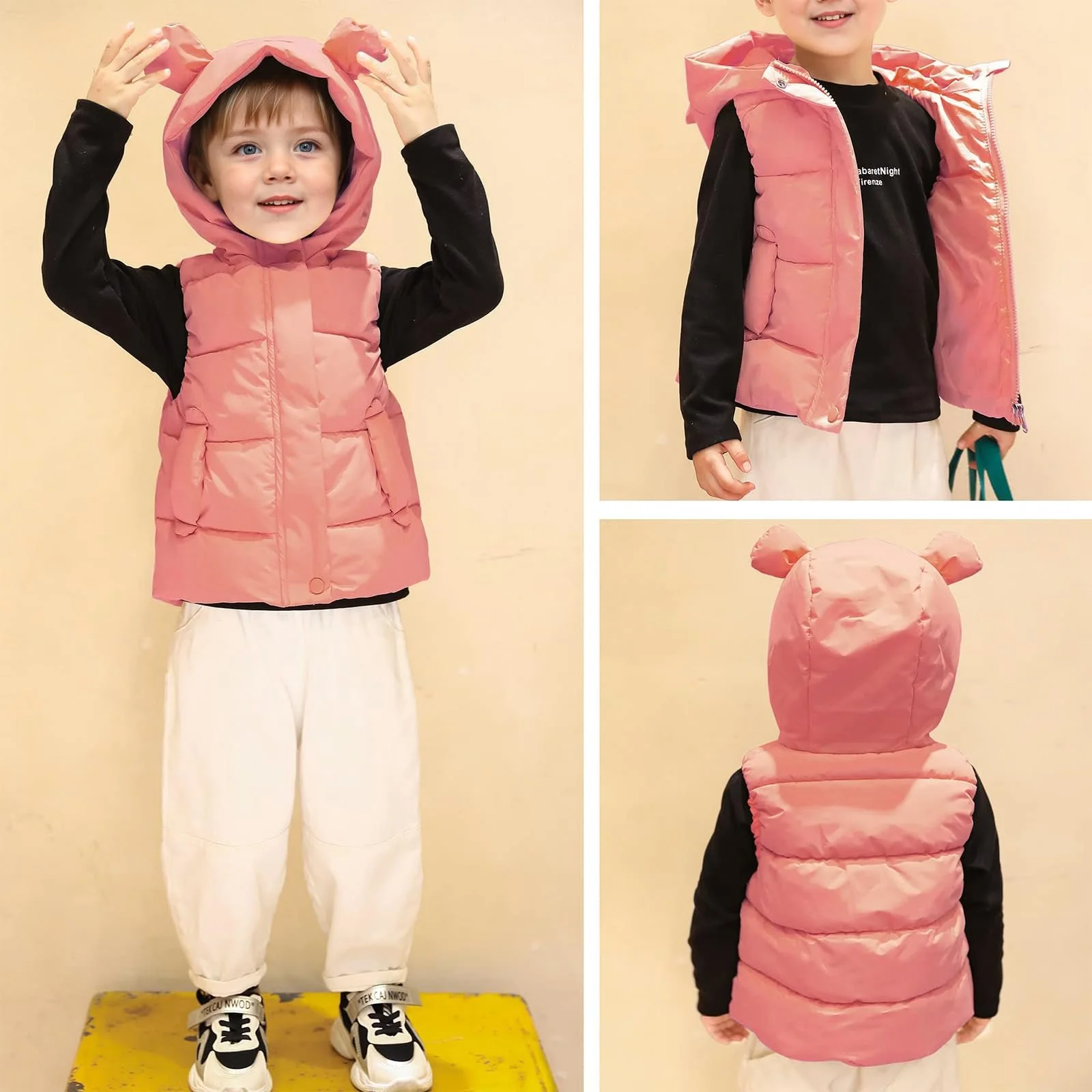 Жилет JiAmy Дитячий зимовий, Дитяча куртка з капюшоном і безрукавкою, фото №3