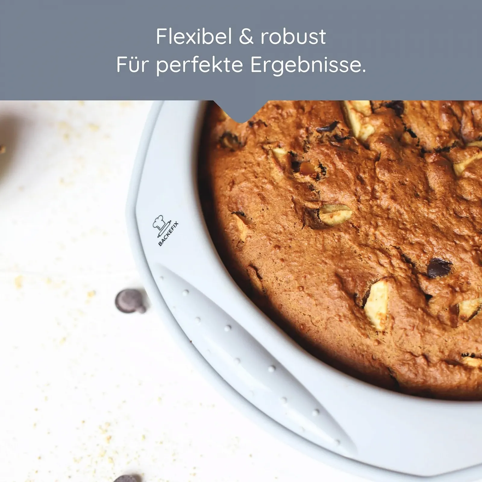 Форма для випікання Backefix силіконова кругла 22 см антипригарна без BPA сіра, фото №5