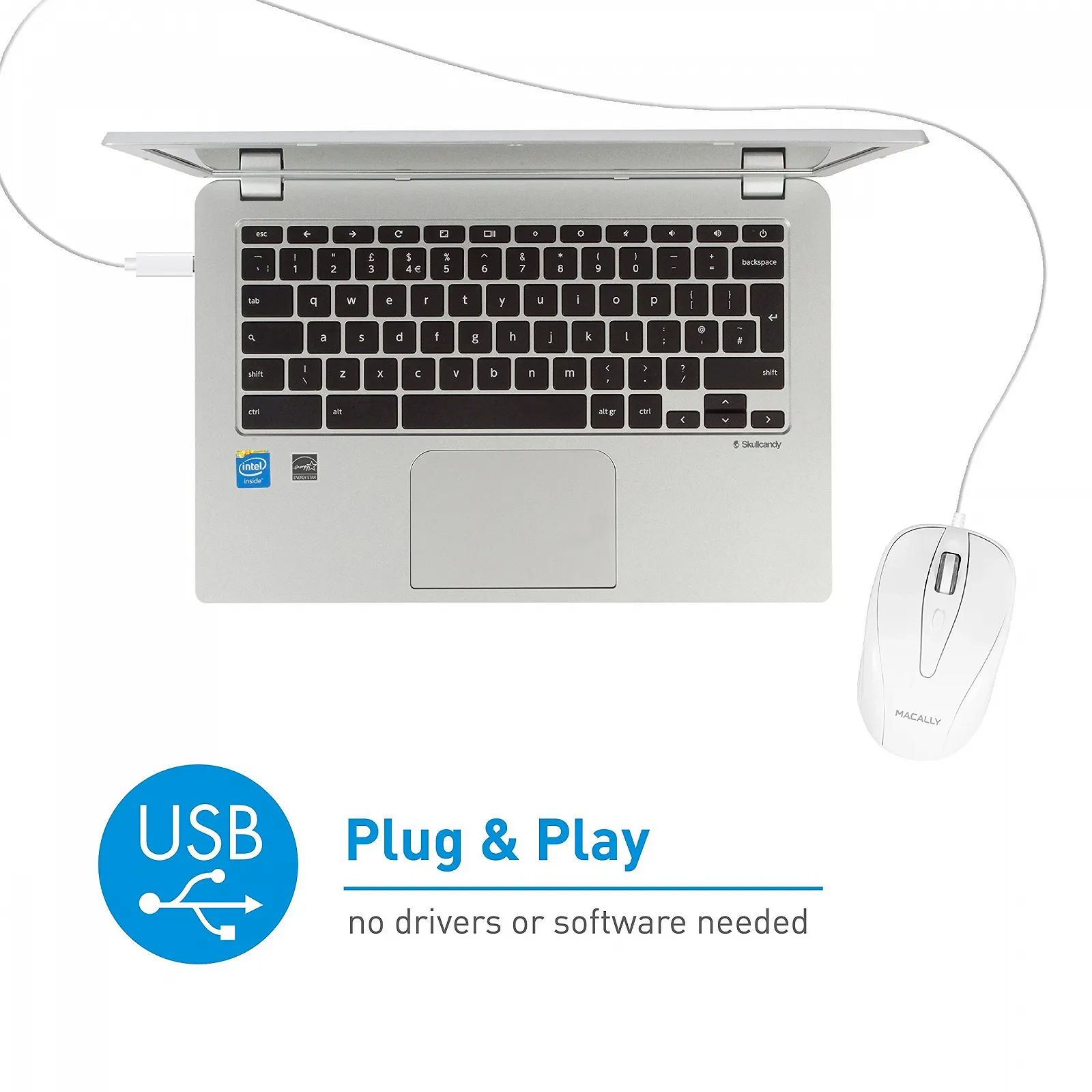 Мышь Проводная Macally UCTURBO USB-C 3 кнопки, фото №7 Мышь Проводная Macally UCTURBO USB-C 3 кнопки, фото №7