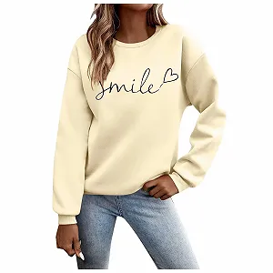 Женский свитшот с круглым вырезом Workou-Grafik-Outfits 2025 Oversize Cartoon однотонный Y2K свободный - Фото 1