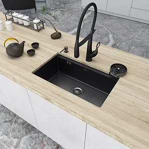 Чорна мийка врізна з PVD покриттям багатофункціональна Nett NB-7042 - Фото 1