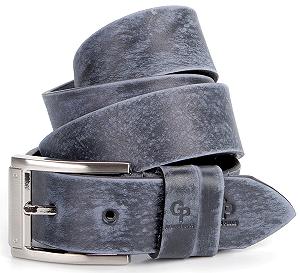 Солидный мужской ремень из натуральной кожи GRANDE PELLE 00868 Синий Солидный мужской ремень из натуральной кожи GRANDE PELLE 00868 Синий