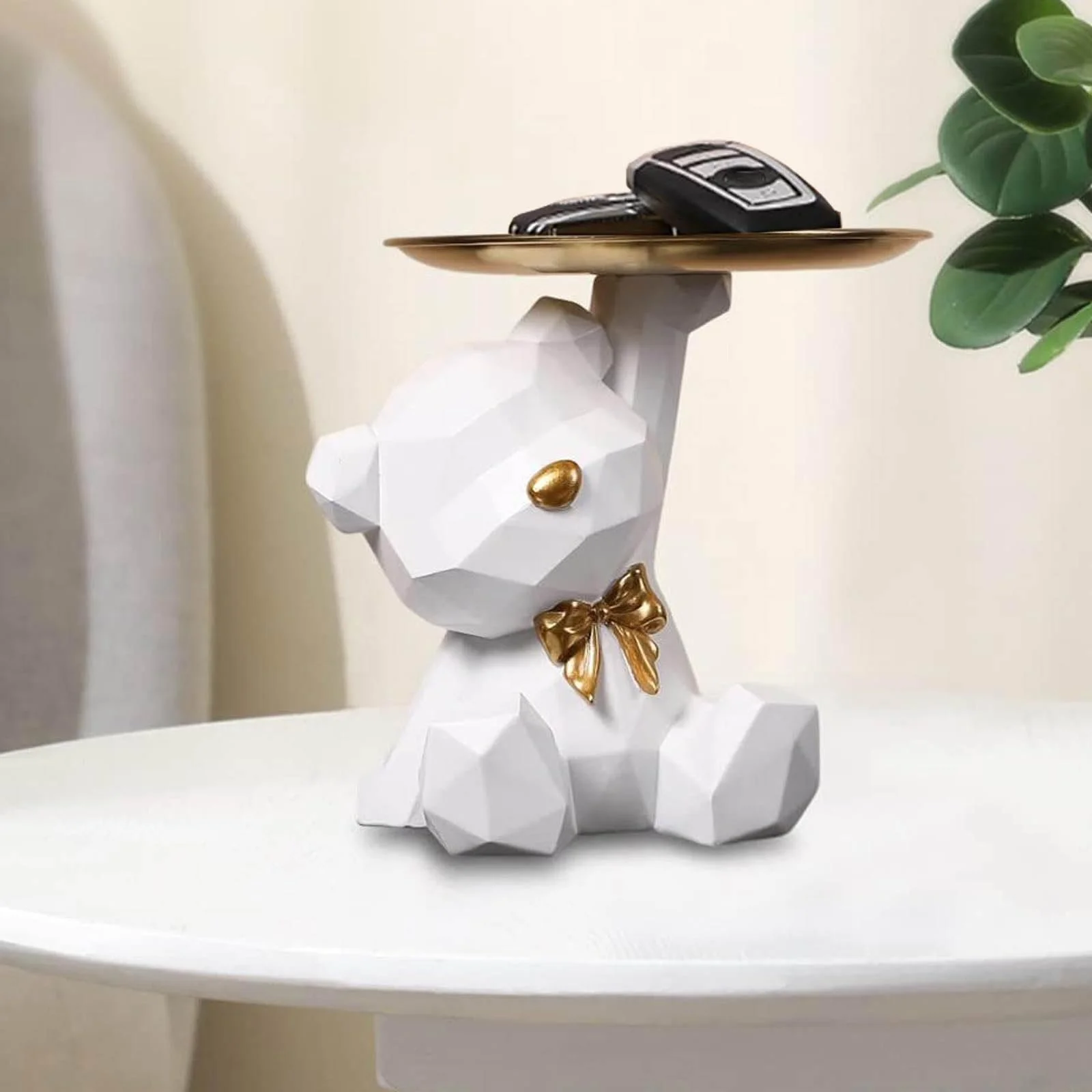 Скульптура с подносом Медведь, Декоративный поднос для гостиной, фото №4