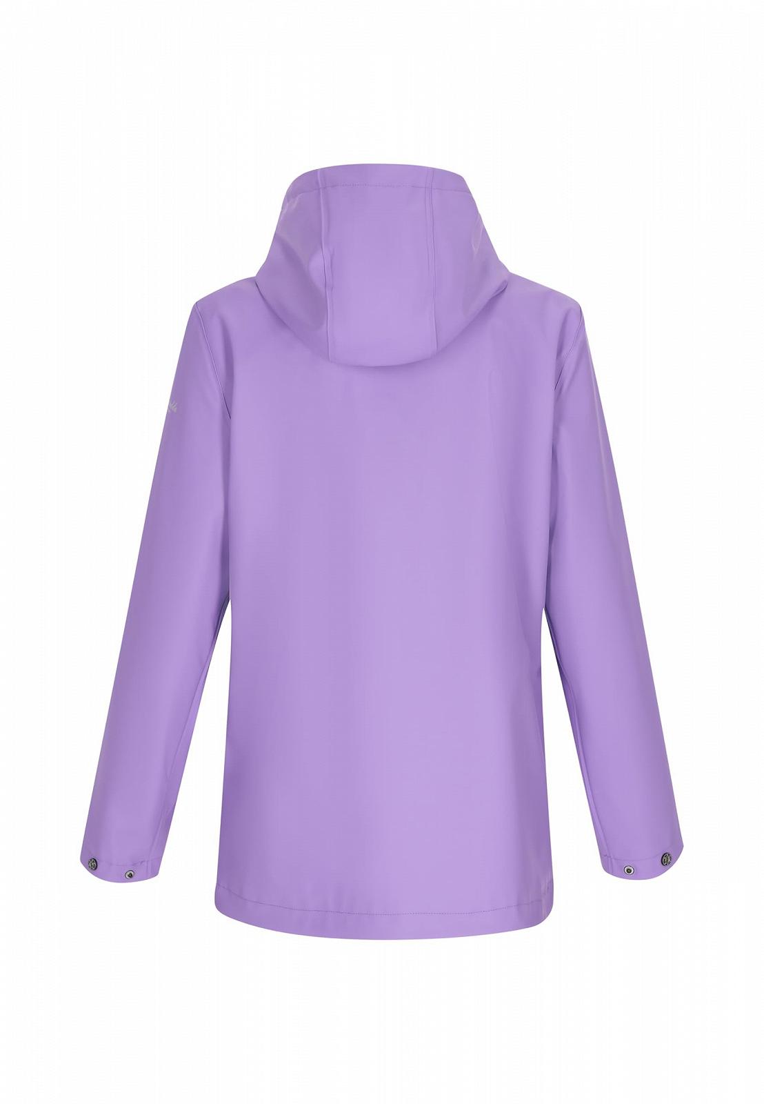 Жіноче пальто Schmuddelwedda з капюшоном водонепроникне на блискавці з прорізною кишенею довгий рукав стандартного крою, фото №2