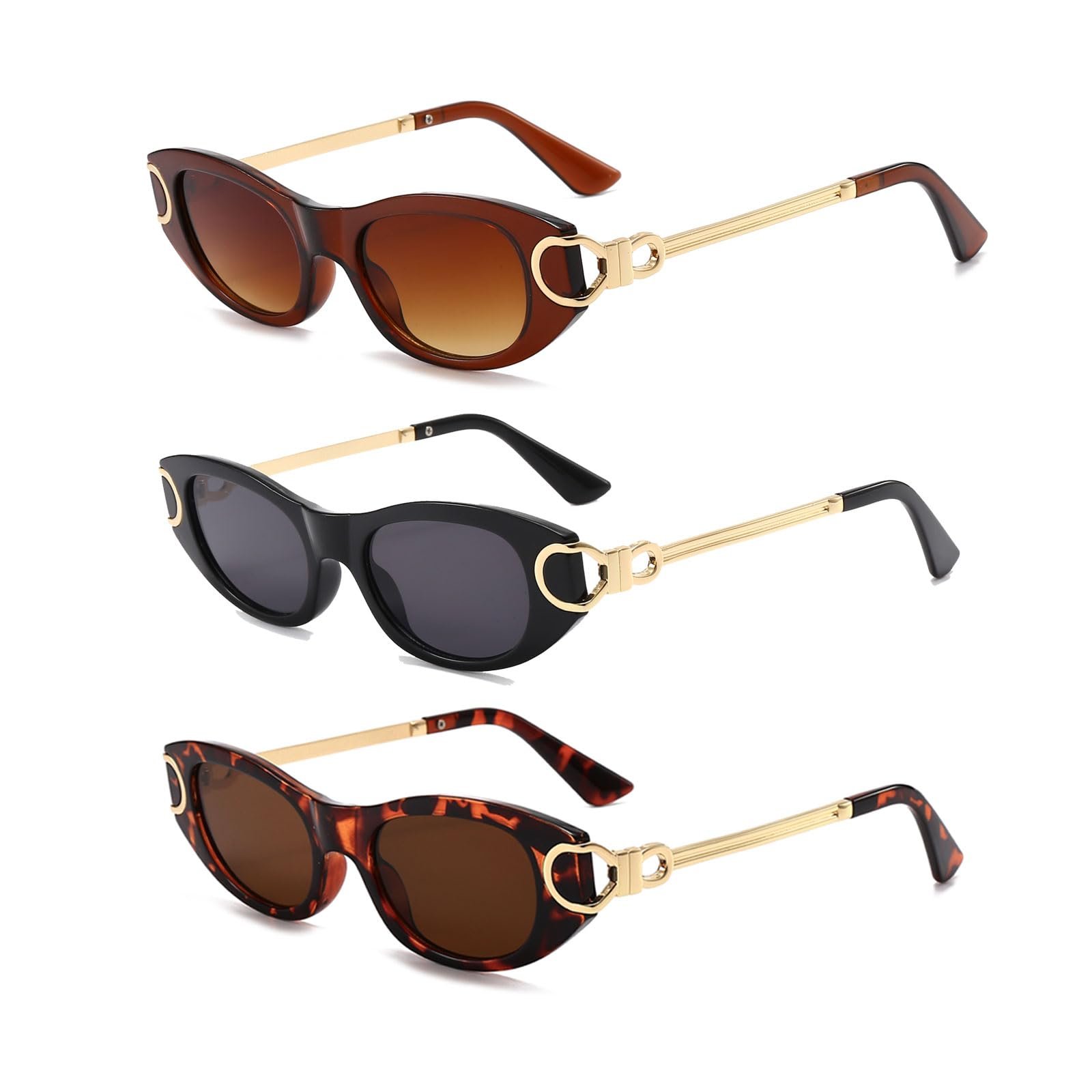 Сонцезахисні окуляри Овальні LJCZKA Ретро Жіночі Вінтажні 90-х, фото №7