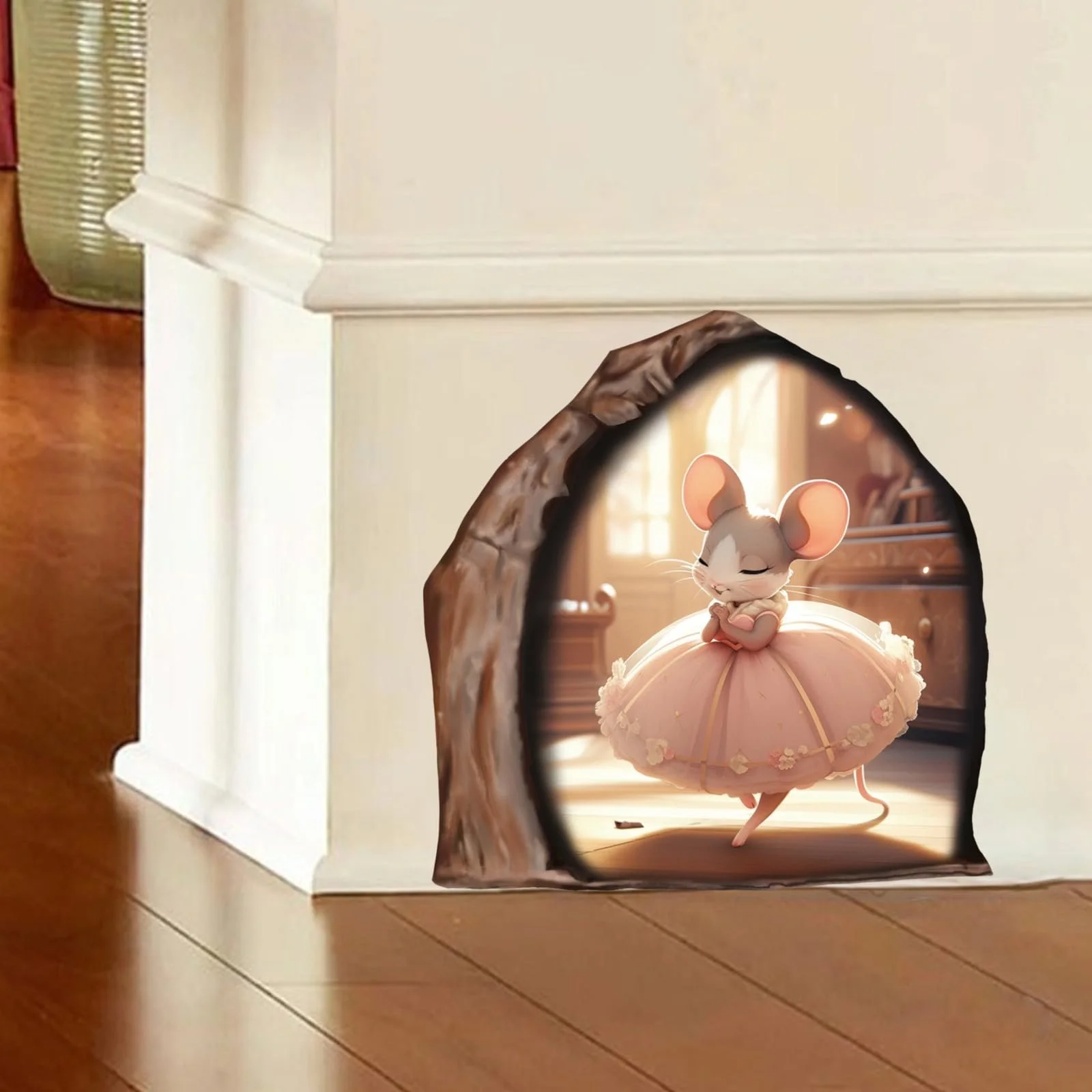 Наклейки на стіну Миша в нірці 3D Набір 12 штук ПВХ Кумедний декор для дому, фото №4