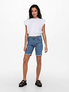 Шорти ONLRAIN LIFE MID LONG SHORTS NOOS 15176847 Medium Blue Denim ONLY Блакитний S synthetic.ua - Фото 1