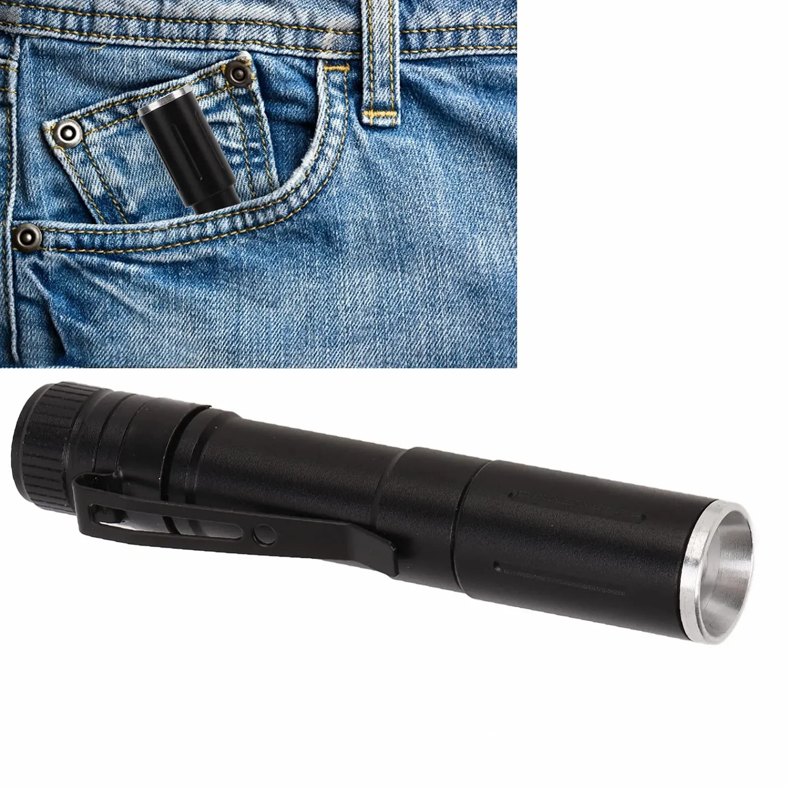 Мини LED Фонарик Pilipane Ультратонкий эластичный с фокусировкой Карманный фонарик для осмотра ремонта Ночной кемпинг Обучение Премиум Алюминиевый сплав 3 Режима освещения High, фото №6