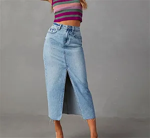 Юбка A-силуэта Agiyenna Деним с пуговицами, боковым разрезом, высокой талией, винтажная джинсовая юбка, летняя облегающая эластичная юбка, элегантная повседневная длинная юбка, юбка, облегающая бедра synthetic.ua - Фото 1