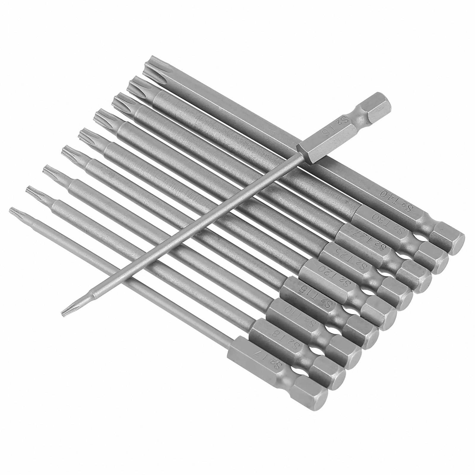 Набор отверток Yctze 10 штук 100 мм 1/4 дюйма шестигранный хвостовик S2 сталь звездная головка, фото №3 Набор отверток Yctze 10 штук 100 мм 1/4 дюйма шестигранный хвостовик S2 сталь звездная головка, фото №3