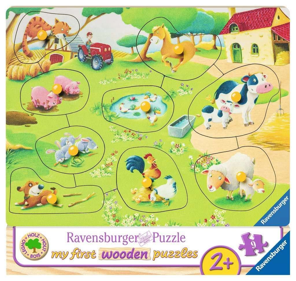 Деревянный пазл Ravensburger my first wooden puzzles 03683 Small Farm 9 деталей, фото №1 Деревянный пазл Ravensburger my first wooden puzzles 03683 Small Farm 9 деталей, фото №1