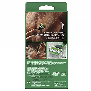Бритва для тела Gillette Body 1 сменное лезвие Green synthetic.ua - Фото 1
