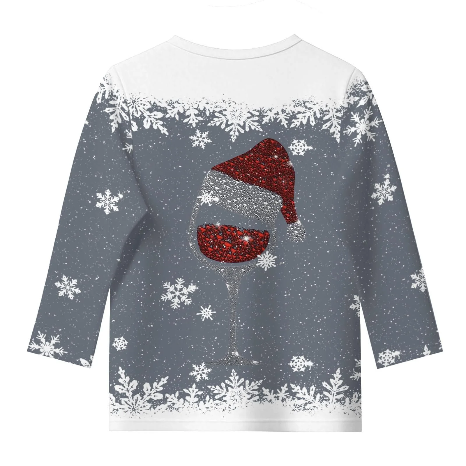 Детские светящиеся футболки с 3/4 рукавами для девочек и мальчиков, забавные рождественские графические принты, пуловер, повседневные свободные праздничные блузки, толстовка, фото №4