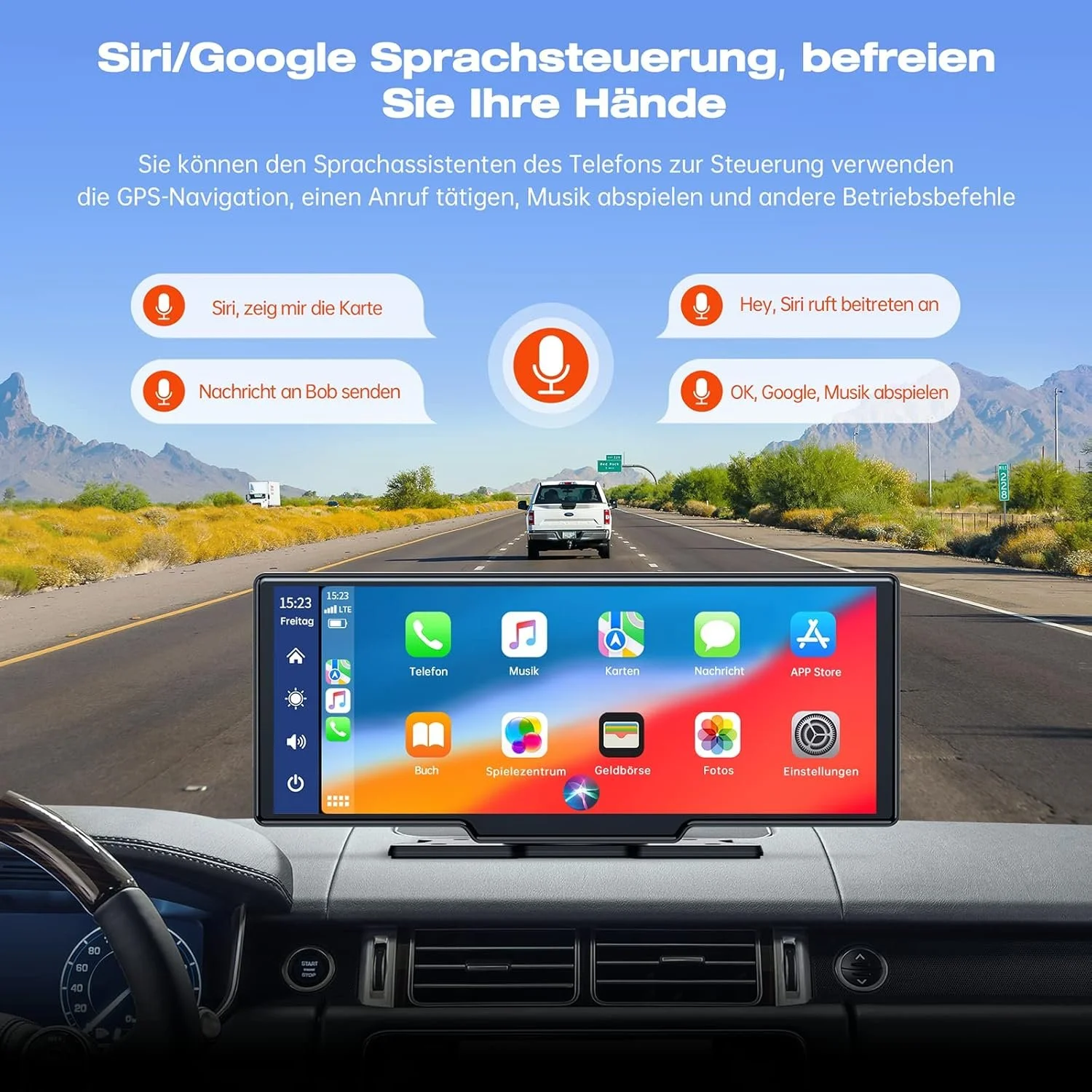 Автомагнітола Lamtto RC06 / 10" / Сенсорна / Apple CarPlay / Android Auto / Bluetooth / GPS / USB / AUX, фото №2