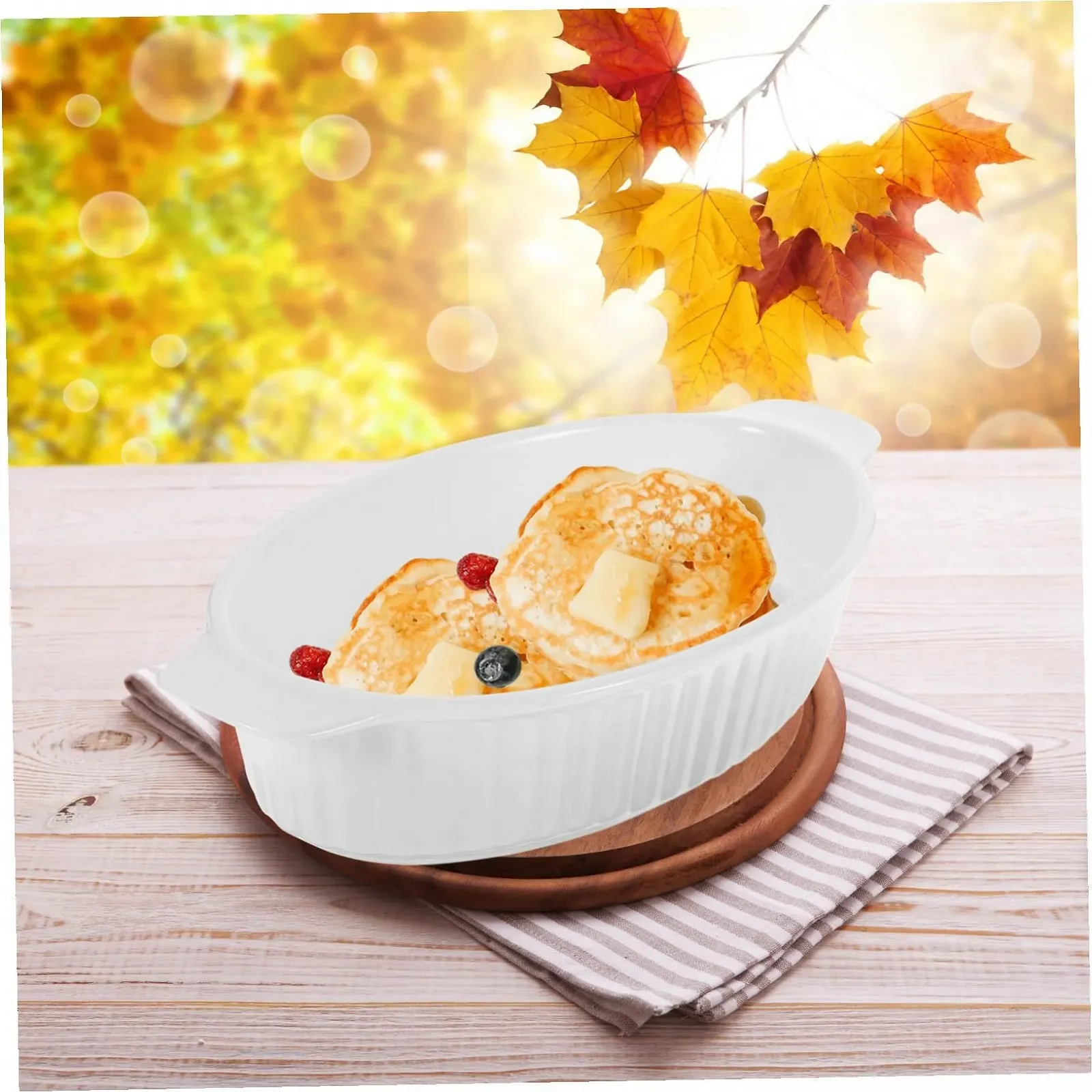 Форма для запекания Toyvian керамическая с двойными ручками термостойкая антискользящая, фото №5