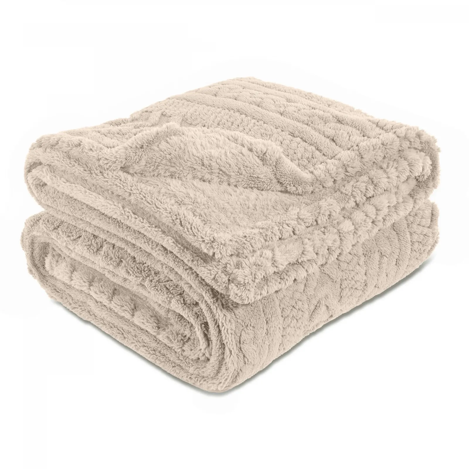 Покривало В'язане Quantum Interior by Maxland Пряжа XXL М'яке Бежевий, приблизно 150 x 200 см, фото №1