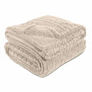 Покривало В'язане Quantum Interior by Maxland Пряжа XXL М'яке Бежевий, приблизно 150 x 200 см - Фото 1