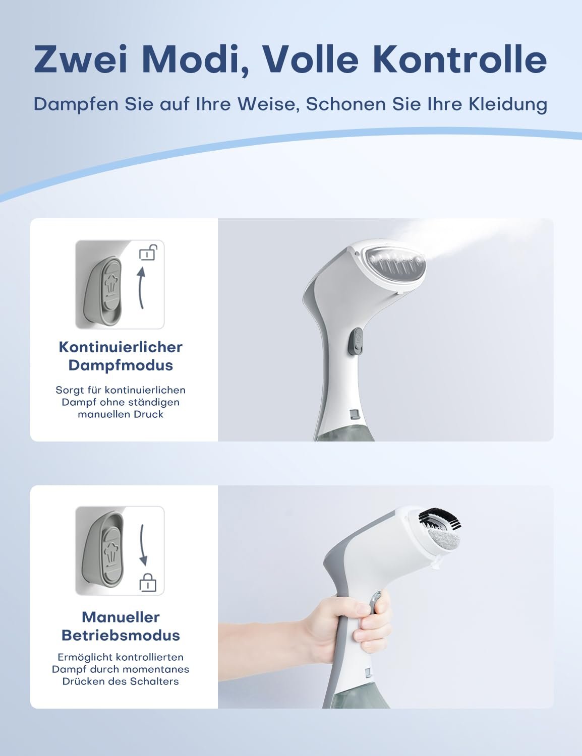 Відпарювач QEXREED 1300 W 260 мл портативний, фото №4 Відпарювач QEXREED 1300 W 260 мл портативний, фото №4