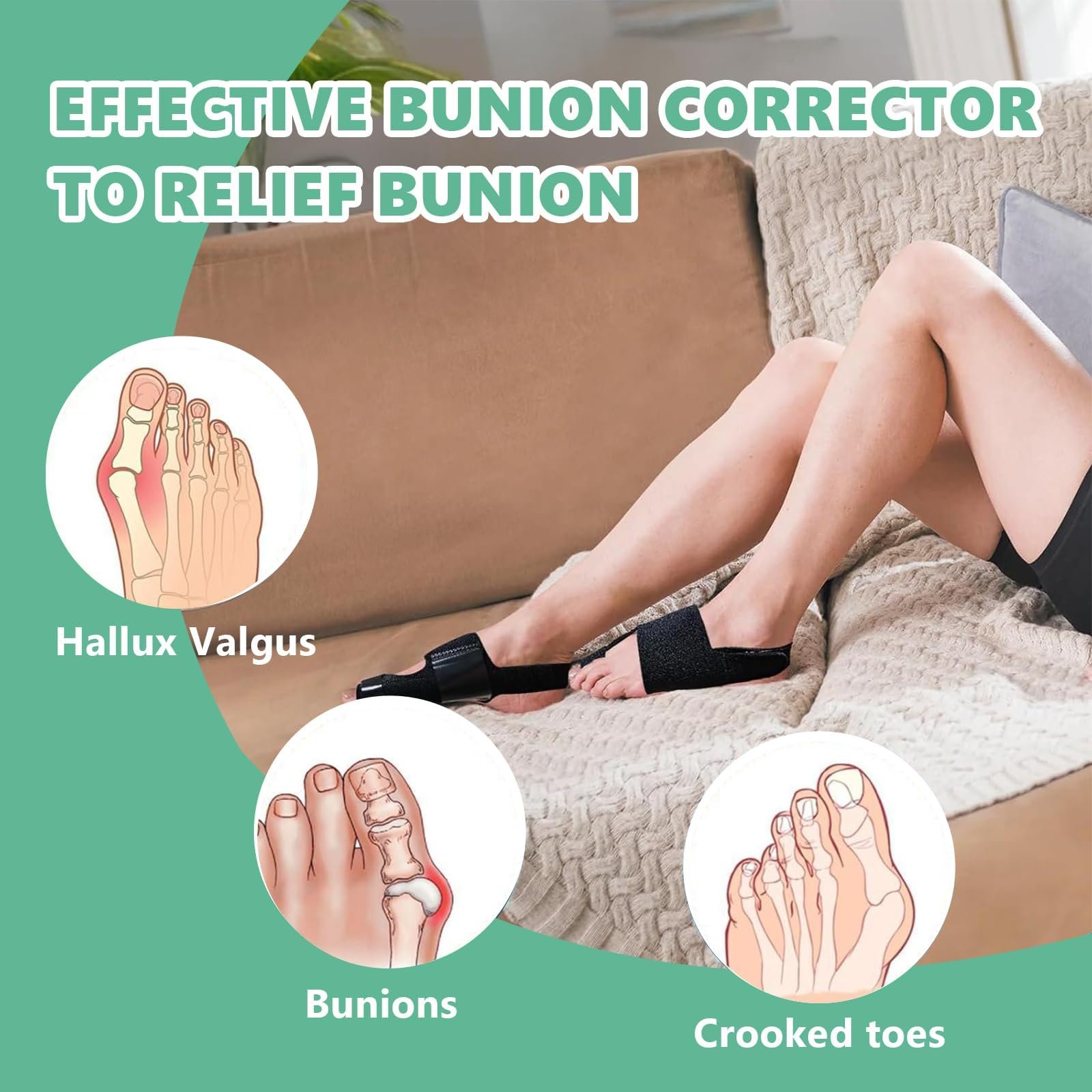 Шина для корекції Hallux Valgus, пов'язка Hallux Valgus для чоловіків і жінок, фото №2