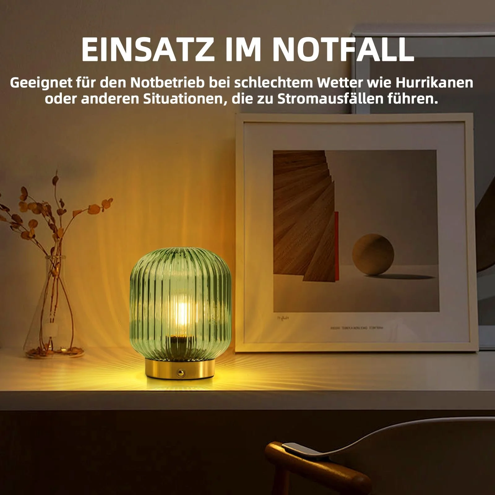 Настольная лампа MJ PREMIER Беспроводная аккумуляторная регулируемая стеклянная Зеленая, фото №6