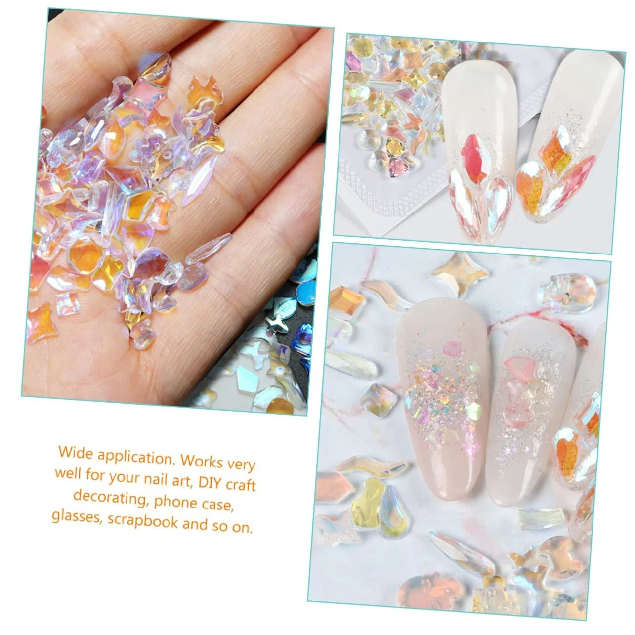 Украшение для ногтей Healvian Смола Aurora Маникюр Жемчуг Наклейки Самоцветы Акриловые Ногти Ювелирные изделия с Самоцветами Аксессуары для ногтей Стразы Декоративные украшения Кристалл, фото №2