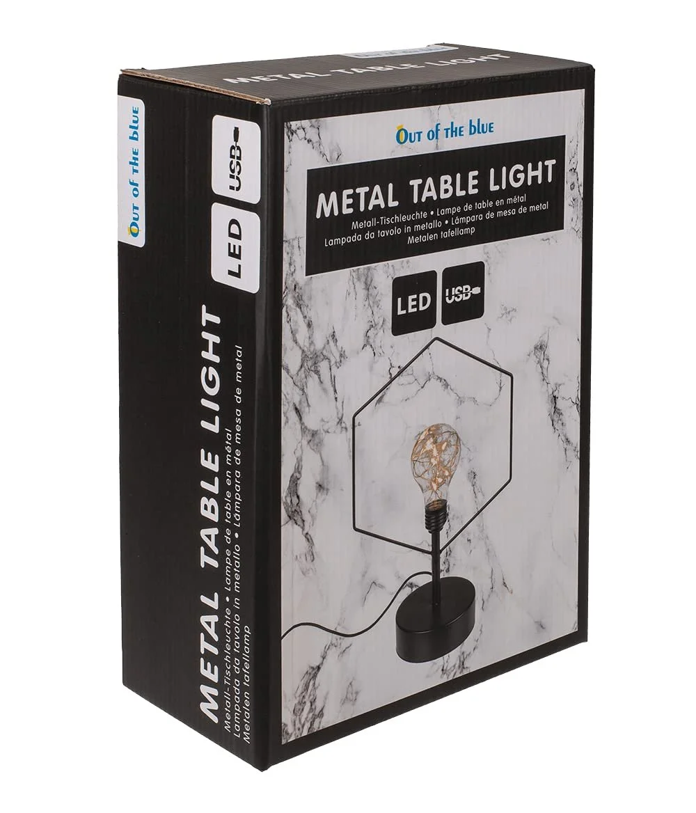 Настільна лампа Out of the blue Hexagon Металева 8 LED USB 18.2 x 8 x 27 см у подарунковій коробці, фото №8