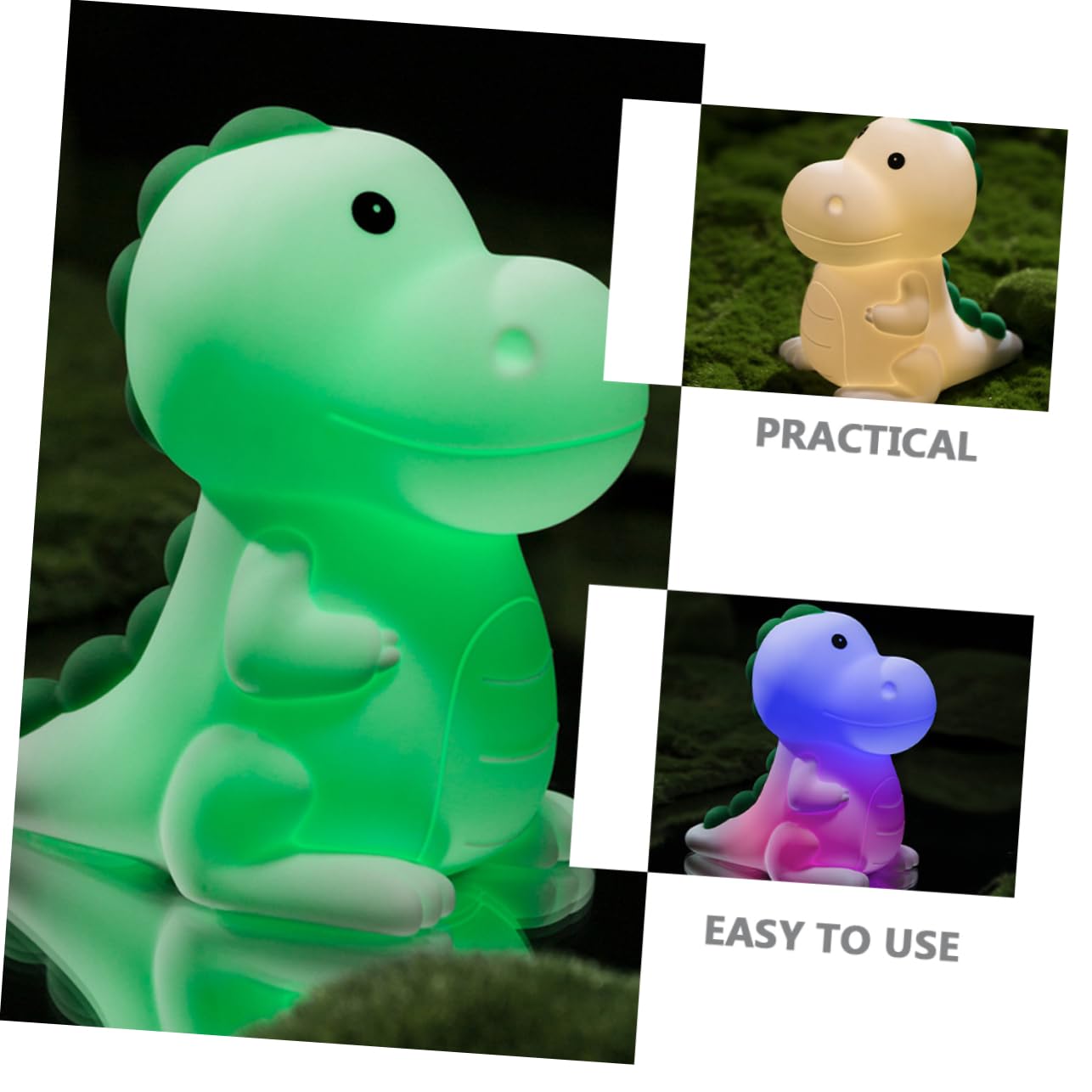 Лампа DOITOOL Dinosaur Силіконова Перезаряджувана Настільна Нічна Лампа Біла Дитяча Карикатура, фото №3