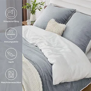 Комплект Постельного Белья BEDSURE Плюшевый 200 x 200 см Серый Зимнее synthetic.ua - Фото 1