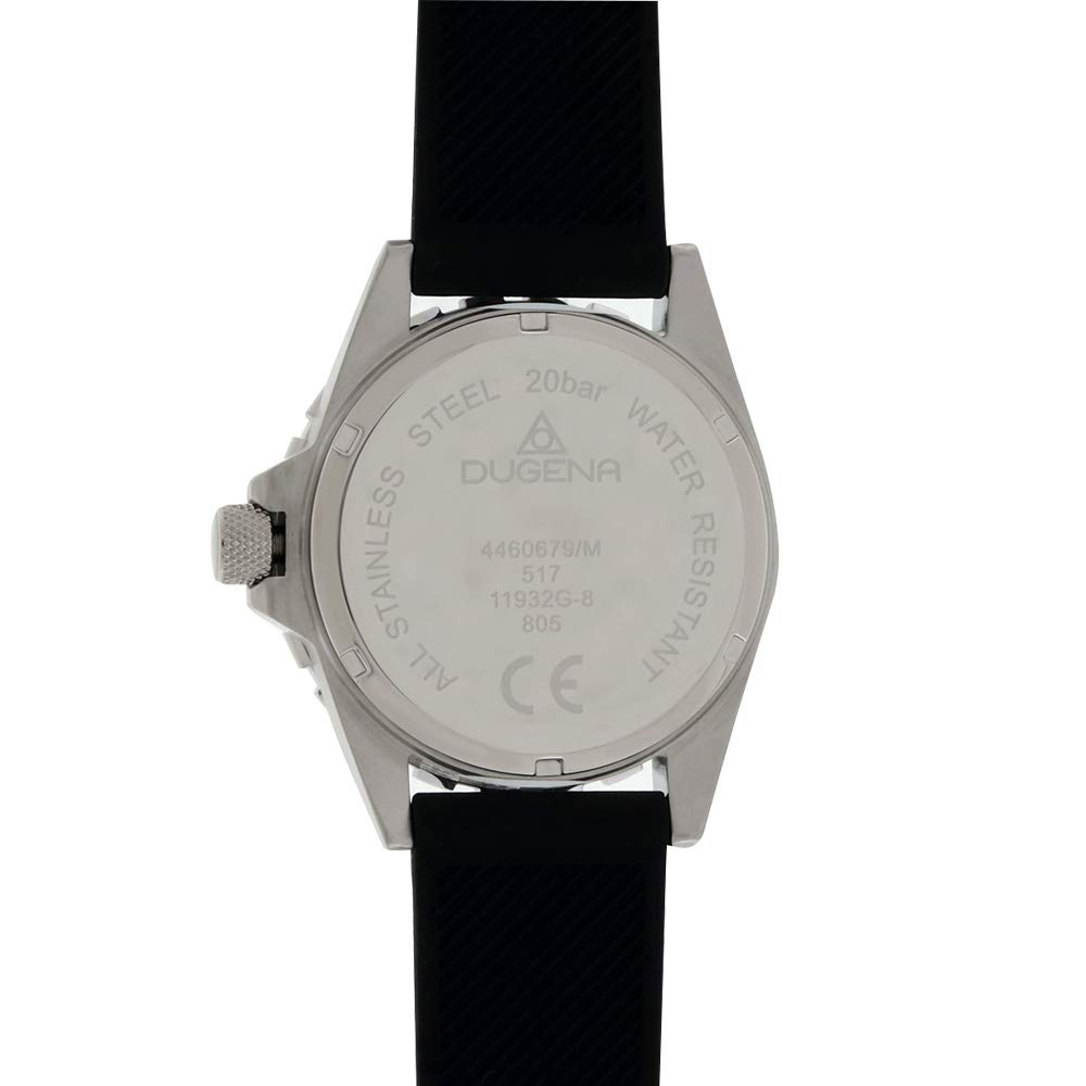 Мужские часы Dugena Divers Friend Кварцевые Нержавеющая сталь Минеральное стекло Силиконовый ремешок Пряжка 20 Бар, фото №2